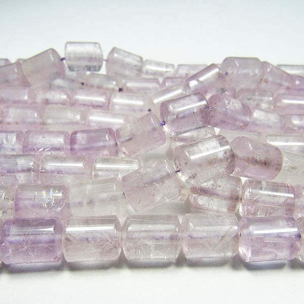 Amethyst Tube Beads 11mm Light Purple Gemstones Barrel Bead 19 pcs. 1/2 Strand