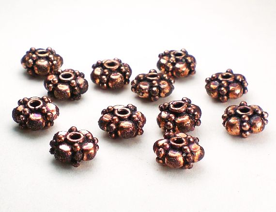 2 Strands Silver Plated Copper Rondelle Beads, Plain Copper Beads, Copper  Roundelles, Jewelry Making Tools, 9mmx5mm, 8 Inches, GPC818