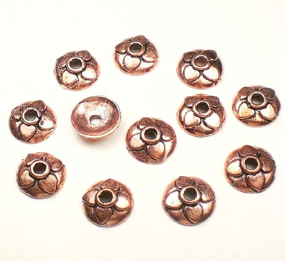 Copper deals bead caps