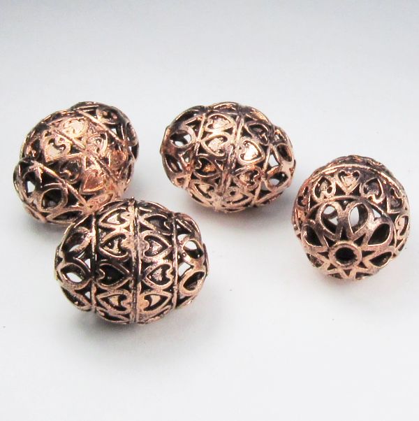 Stunning Genuine Copper Focal Beads 21.5mm 2 pcs. GC-226