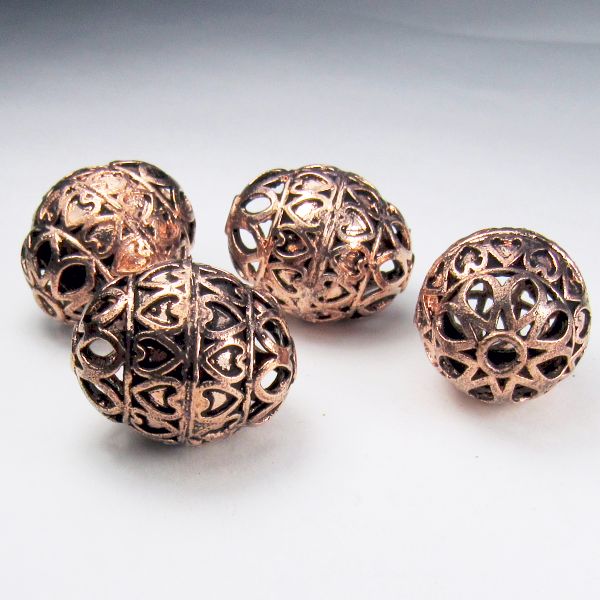 Stunning Genuine Copper Focal Beads 21.5mm 2 pcs. GC-226