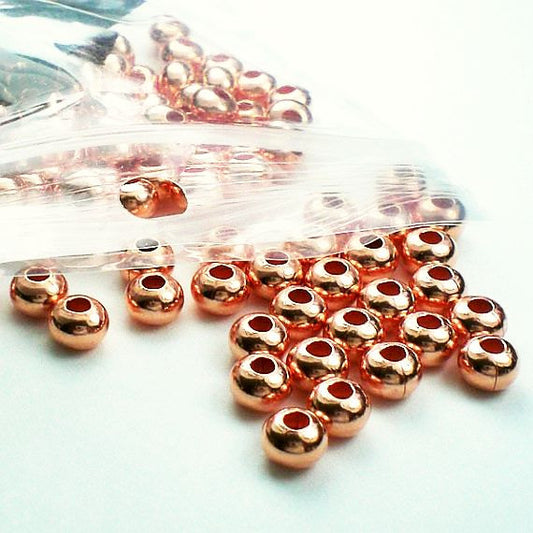 4mm Copper Rondelle Beads Genuine Copper Spacer Beads 144 pcs. GC-347 - Royal Metals Jewelry Supply