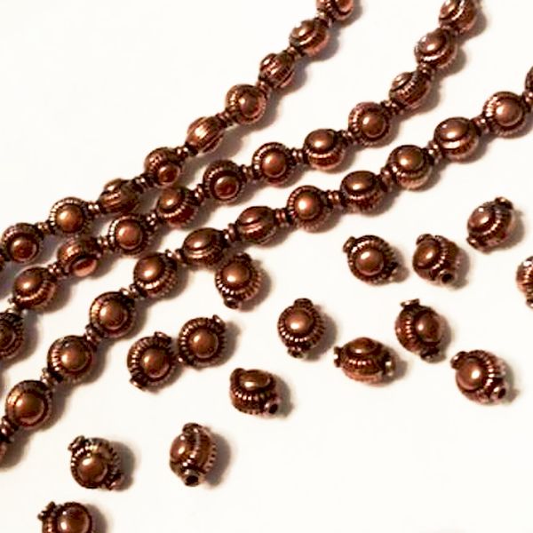 10mm Embossed Genuine Copper Bead 15 pcs. GC-395