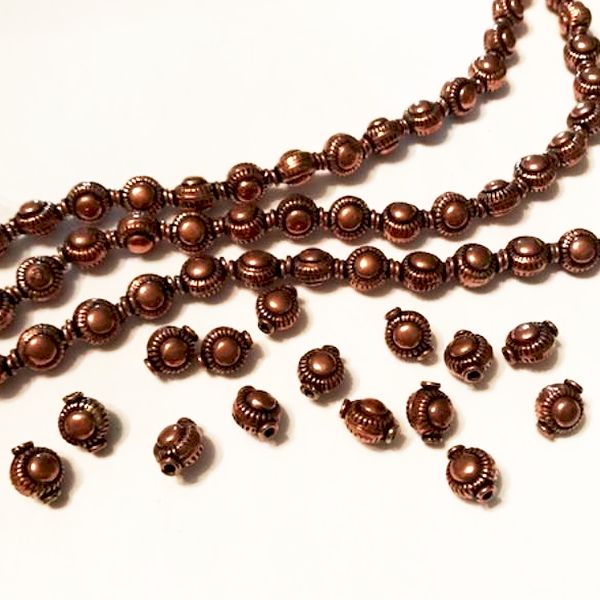 10mm Embossed Genuine Copper Bead 15 pcs. GC-395