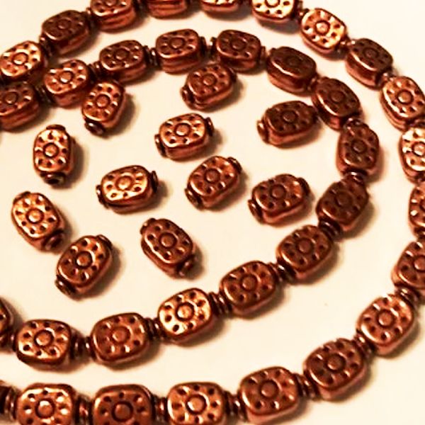 12mm Embossed Genuine Copper Beads Sun Design 10 pcs. GC-397