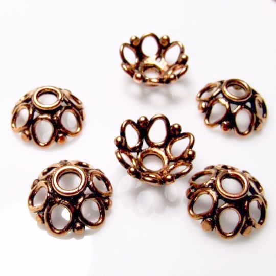 9mm Decorative Solid Copper Bead Caps GC-398