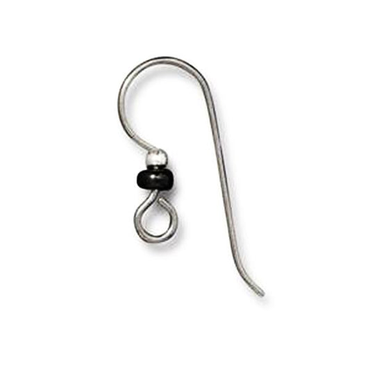 Hypo Allergenic Niobium Ear Wires 2mm Sterling Silver Ball Black Heishi 3 Pairs 90-5120-25