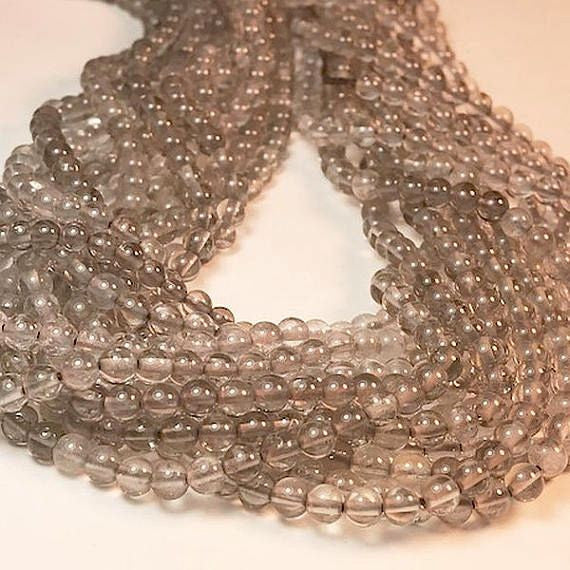 Smokey Quartz Beads Round 4mm Beads 1 Strand
