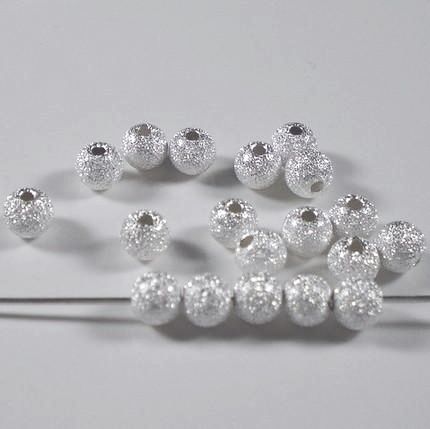 3mm, 4mm and 5mm Stardust Bead Sterling Silver Sparkle Spacer Beads