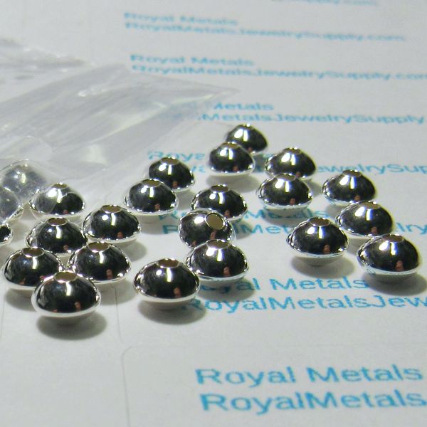 Sterling Silver Beads 3.3mm Superb Saucer Shaped 50 pcs. S-112