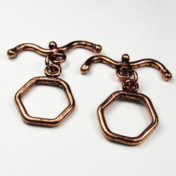 2 Genuine Copper Toggle Clasp Sets With Curved Bar GC-375