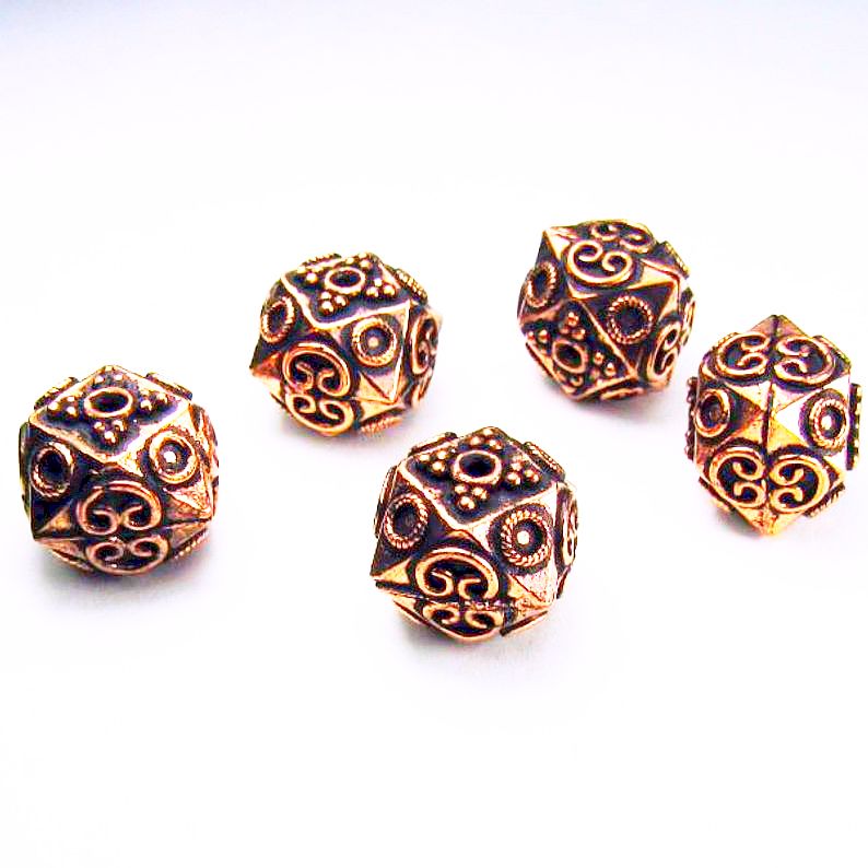 14mm Genuine Copper Beads 2 pcs. GC-388