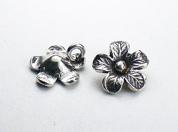 11mm Fine Silver Flower Charms Karen Hill Tribe Charm Flower Charms 2 –  Royal Metals Jewelry Supply