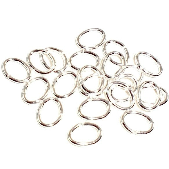 Sterling Silver Oval Jump Rings 4x6mm 19 ga. 20 pcs. JR-104-B