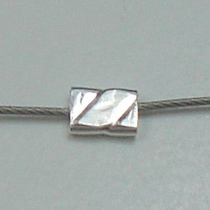 Crimp Beads Tubes 2x3mm Fancy Twisted Sterling Silver 50 pcs M-113