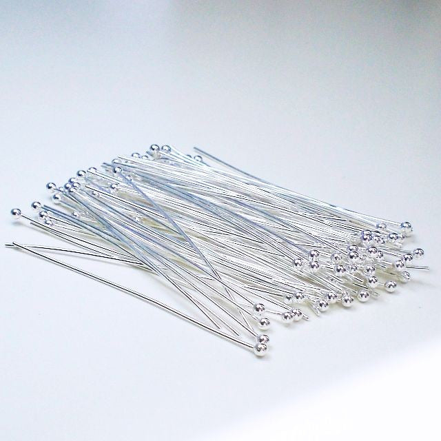 Ball Head Pins 22 ga 38mm 1.5 inches Sterling Silver 25 pcs. HP-109