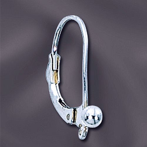 Lever Back Earrings With Large 3mm Ball Sterling Silver Pair E