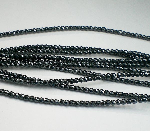4mm Faceted Hematite Round Beads 1/2 Strand - Royal Metals Jewelry Supply
