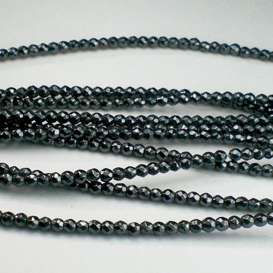 4mm Faceted Hematite Round Beads 1/2 Strand - Royal Metals Jewelry Supply