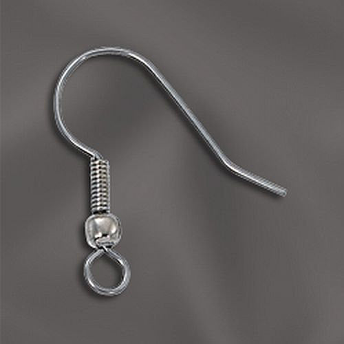 Stainless Steel Ear Wires with Ball and Coil 20 Pairs (40 pieces) Hypo Allergenic