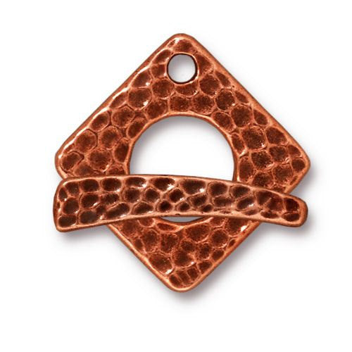 Toggle Clasp Sets Hammertone Square Rhodium or Copper Finish TierraCast 2 pcs. 94-6121