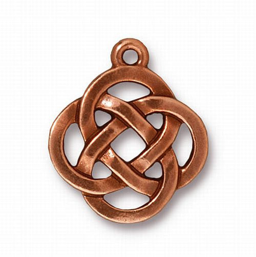 Open Round Celtic Knot Charm Pendant Fine Silver or Copper Finish TierraCast 4 pcs. 94-7505
