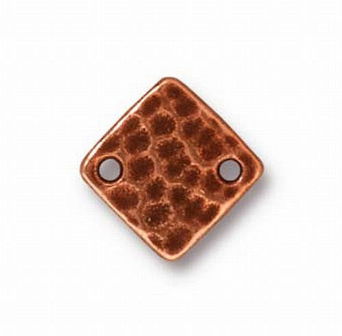Hammertone Diamond 2 Hole Links Rhodium or Copper Finish TierraCast 6 pcs. 94-3082