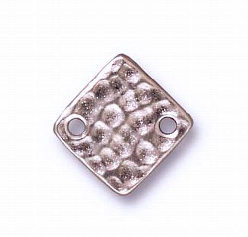 Hammertone Diamond 2 Hole Links Rhodium or Copper Finish TierraCast 6 pcs. 94-3082
