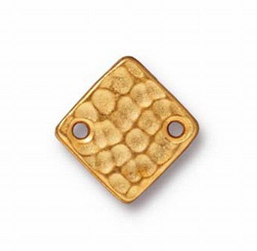 Hammertone Diamond 2 Hole Links Rhodium or Copper Finish TierraCast 6 pcs. 94-3082