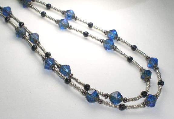 Picasso Czech Glass Beads 10mm Carved Bicone Capri Blue Bead 10 Pcs. B-595