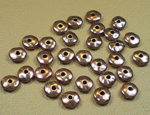 7mm Rhodium, Fine Silver, Brass Oxide or Copper Finish Unique Organic Baroque Nugget Spacer Bead TierraCast 30 pcs. 93-0436 - Royal Metals Jewelry Supply