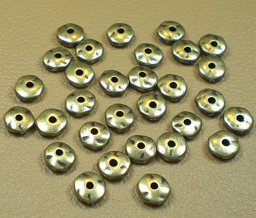 7mm Rhodium, Fine Silver, Brass Oxide or Copper Finish Unique Organic Baroque Nugget Spacer Bead TierraCast 30 pcs. 93-0436 - Royal Metals Jewelry Supply