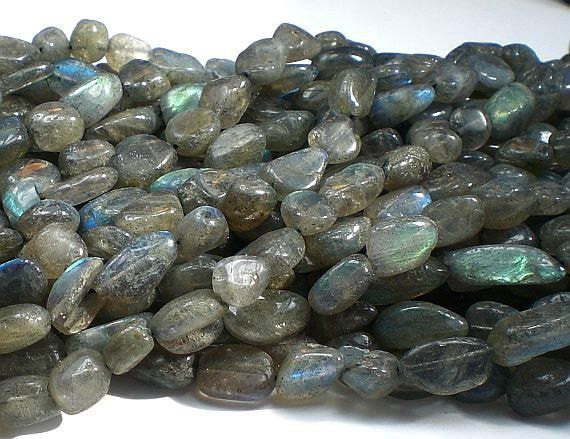 Blue Flash Labradorite Beads Nugget Beads Labradorite Nuggets Large Labradorite Full Strand