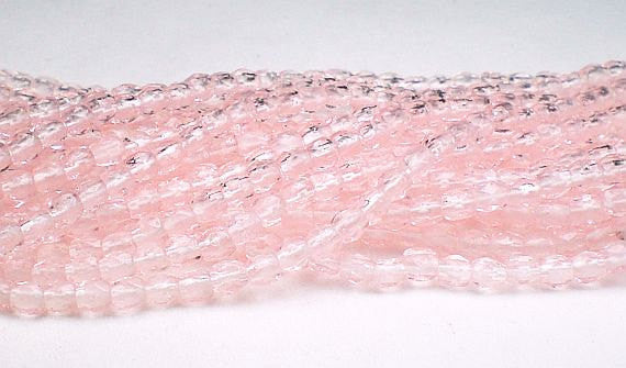 2mm Light Pink Czech Glass Beads Fire Polished Faceted Beads 100 pcs 2mm/005 - Royal Metals Jewelry Supply