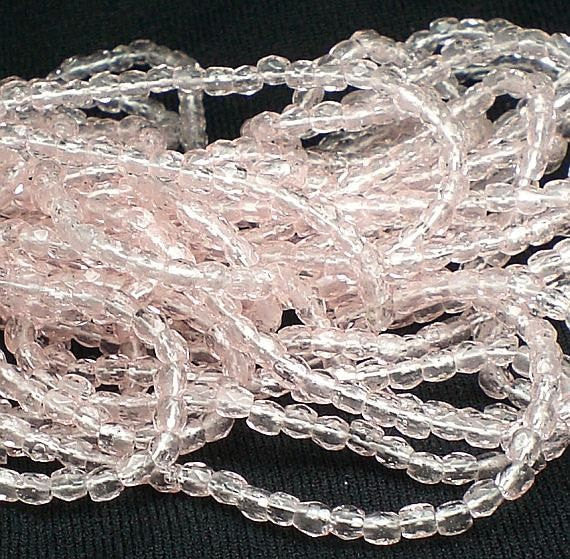 2mm Light Pink Czech Glass Beads Fire Polished Faceted Beads 100 pcs 2mm/005 - Royal Metals Jewelry Supply
