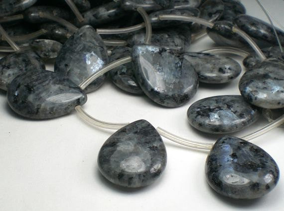 30mm Teardrop Larvikite Pendant - Royal Metals Jewelry Supply