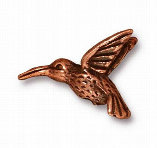 Blackened Pewter, Fine Silver, Brass Oxide or Copper Finish Humming Bird Beads Your Choice! 4 pcs. 94-5518