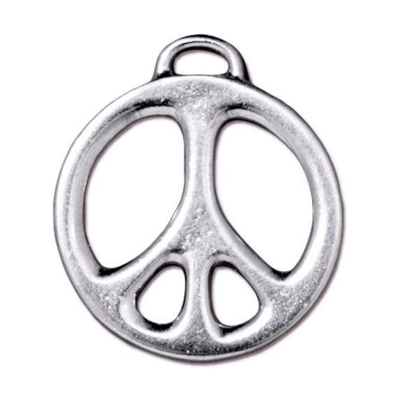 Peace Pendants Peace Signs TierraCast Rhodium Finish 2 pcs. 94-2293-61