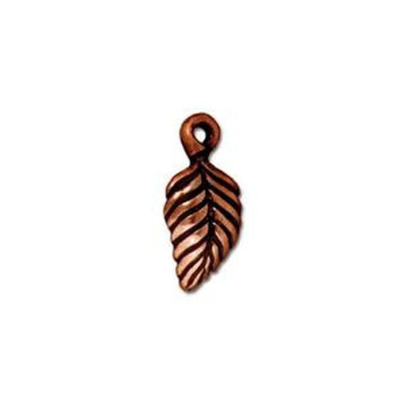 Birch Leaf Charms 15mm Leaf Drop TierraCast Fine Silver or Copper Finish 6 pcs. 94-2178