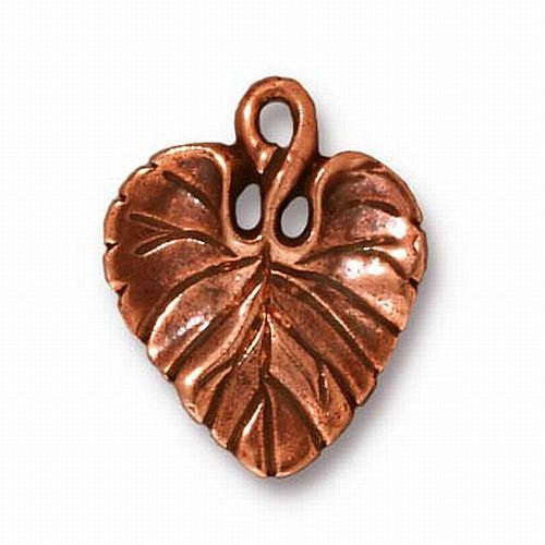 Violet Leaf Charms 18.5mm Large Leaf Drop TierraCast Copper or Fine Silver Finish 4 pcs. 94-2011