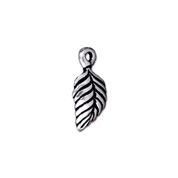 Birch Leaf Charms 15mm Leaf Drop TierraCast Fine Silver or Copper Finish 6 pcs. 94-2178