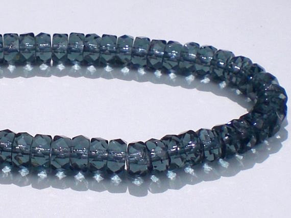 3x6 Czech Crystal Rondelle Beads Faceted MONTANA Spacer Bead Jablonex Preciosa 60 pcs. - Royal Metals Jewelry Supply