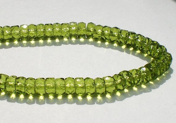 OLIVINE Czech Crystal Rondelle Beads Faceted Spacer Bead Jablonex Preciosa 3x6 pcs. 60 pcs.