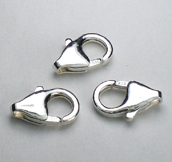 11.5mm Sterling Silver Lobster Clasps With Soldered Ring Trigger