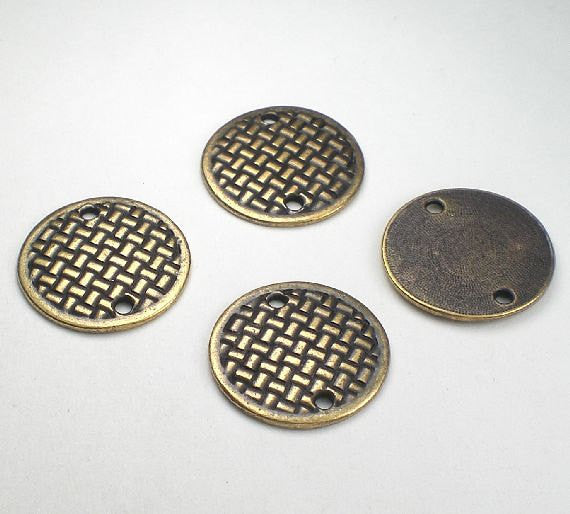 Woven Links Antiqued Pewter or Brass Oxide Finish TierraCast 4 pcs. 94-3149
