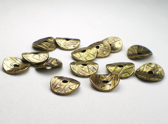 Wavy Disk Beads 10mm Antiqued Pewter, Brass Oxide or Copper Finish 20 pcs. TierraCast 93-0448