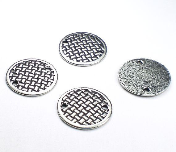 Woven Links Antiqued Pewter or Brass Oxide Finish TierraCast 4 pcs. 94-3149