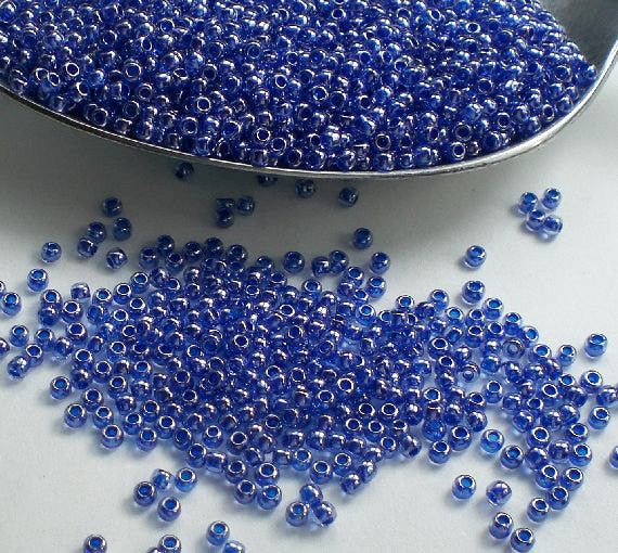 Sapphire Blue TOHO Round 11/0 Japanese Seed Beads Sapphire Lined Frosted 15 grams T244-11