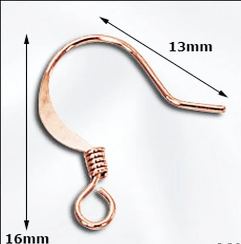 Genuine Copper Ear Wires French Hook with Coil (20 pairs) GC-191