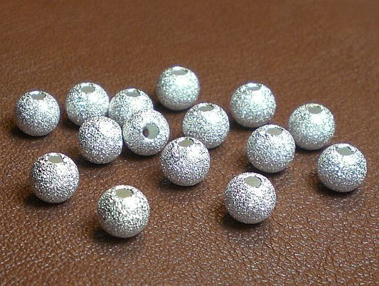 3mm, 4mm and 5mm Stardust Bead Sterling Silver Sparkle Spacer Beads